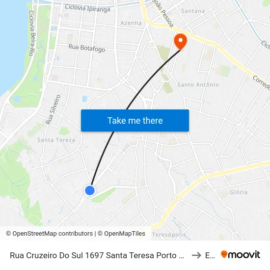 Rua Cruzeiro Do Sul 1697 Santa Teresa Porto Alegre - Rio Grande Do Sul 90843 Brasil to Espm map