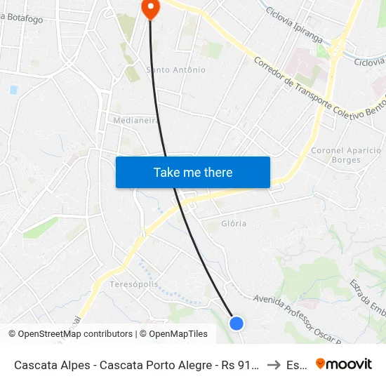 Cascata Alpes - Cascata Porto Alegre - Rs 91720-120 Brasil to Espm map