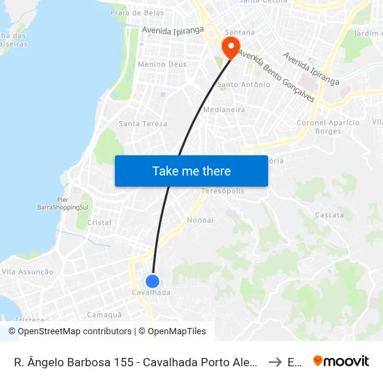 R. Ângelo Barbosa 155 - Cavalhada Porto Alegre - Rs 91740-310 Brasil to Espm map