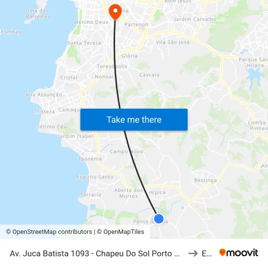 Av. Juca Batista 1093 - Chapeu Do Sol Porto Alegre - Rs 91770-001 Brasil to Espm map