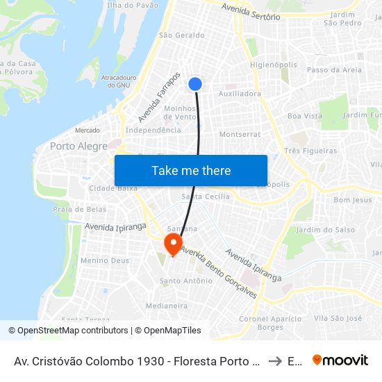 Av. Cristóvão Colombo 1930 - Floresta Porto Alegre - Rs 90560-002 Brasil to Espm map