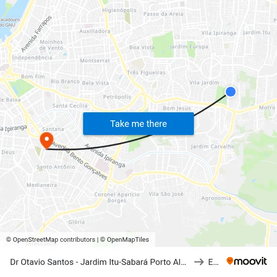 Dr Otavio Santos - Jardim Itu-Sabará Porto Alegre - Rs 91210-000 Brasil to Espm map