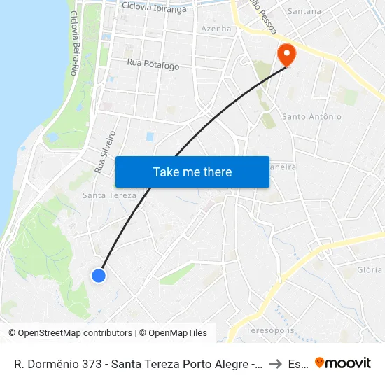 R. Dormênio 373 - Santa Tereza Porto Alegre - Rs 90840-100 Brasil to Espm map