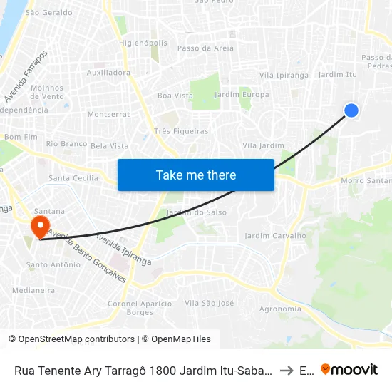 Rua Tenente Ary Tarragô 1800 Jardim Itu-Sabará Porto Alegre - Rio Grande Do Sul 91215 Brasil to Espm map
