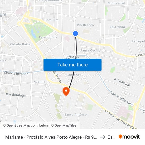 Mariante - Protásio Alves Porto Alegre - Rs 90420-160 Brasil to Espm map