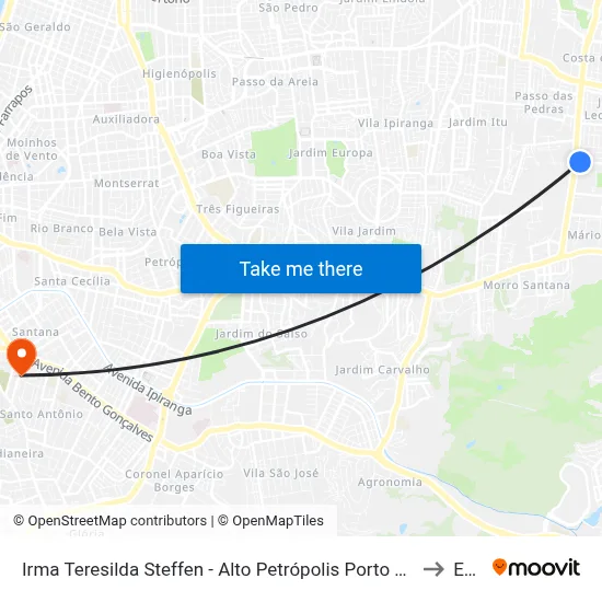 Irma Teresilda Steffen - Alto Petrópolis Porto Alegre - Rs 91240-470 Brasil to Espm map