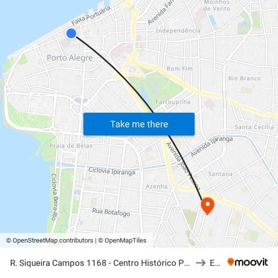 R. Siqueira Campos 1168 - Centro Histórico Porto Alegre - Rs 90010-001 Brasil to Espm map