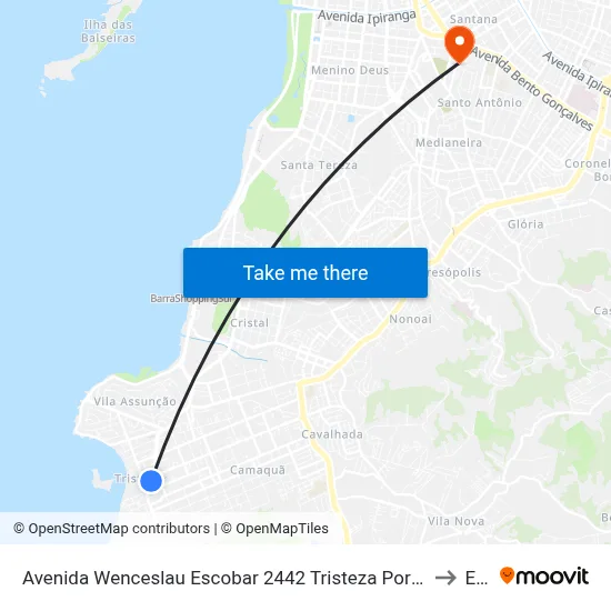 Avenida Wenceslau Escobar 2442 Tristeza Porto Alegre - Rio Grande Do Sul 90920 Brasil to Espm map