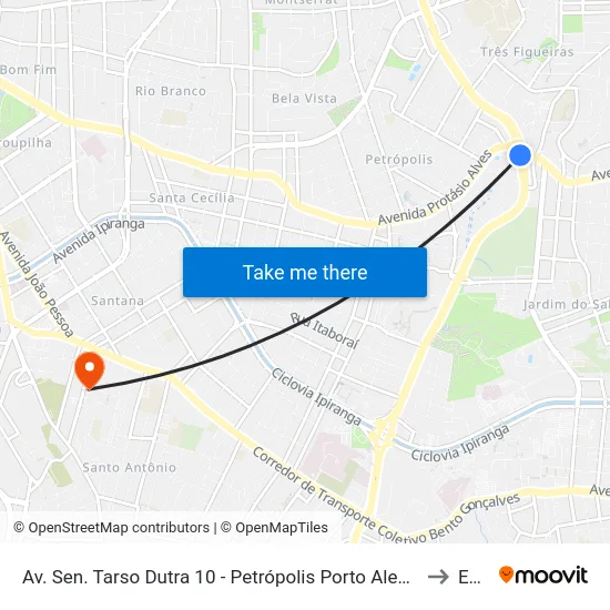 Av. Sen. Tarso Dutra 10 - Petrópolis Porto Alegre - Rs 90690-425 Brasil to Espm map