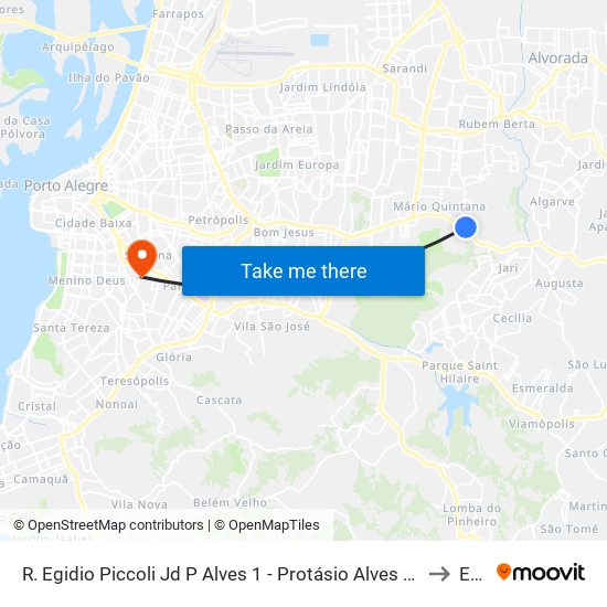 R. Egidio Piccoli Jd P Alves 1 - Protásio Alves Porto Alegre - Rs 91263-200 Brasil to Espm map