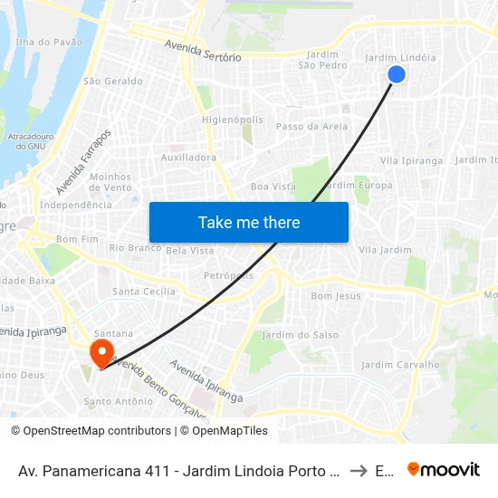 Av. Panamericana 411 - Jardim Lindoia Porto Alegre - Rs 91050-001 Brasil to Espm map