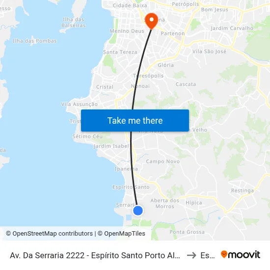 Av. Da Serraria 2222 - Espírito Santo Porto Alegre - Rs Brasil to Espm map