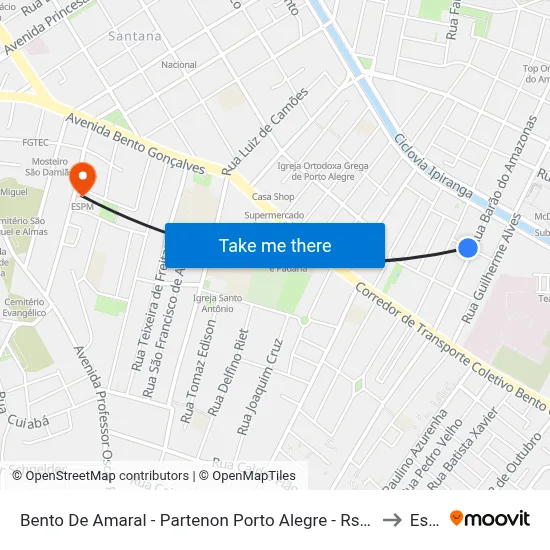 Bento De Amaral - Partenon Porto Alegre - Rs 90670-005 Brasil to Espm map