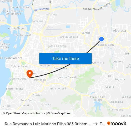 Rua Raymundo Luiz Marinho Filho 385 Rubem Berta Porto Alegre - Rs 91180-205 Brasil to Espm map