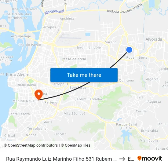 Rua Raymundo Luiz Marinho Filho 531 Rubem Berta Porto Alegre - Rs 91180-205 Brasil to Espm map