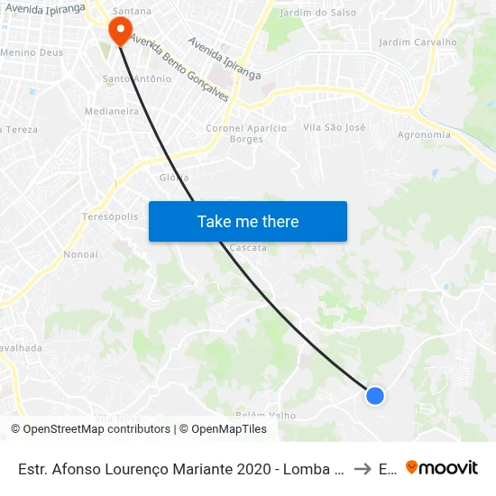 Estr. Afonso Lourenço Mariante 2020 - Lomba Do Pinheiro Porto Alegre - Rs 91550-671 Brasil to Espm map