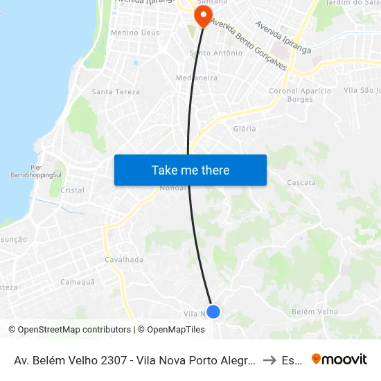 Av. Belém Velho 2307 - Vila Nova Porto Alegre - Rs Brasil to Espm map