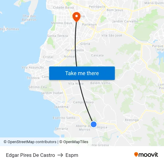 Edgar Pires De Castro to Espm map