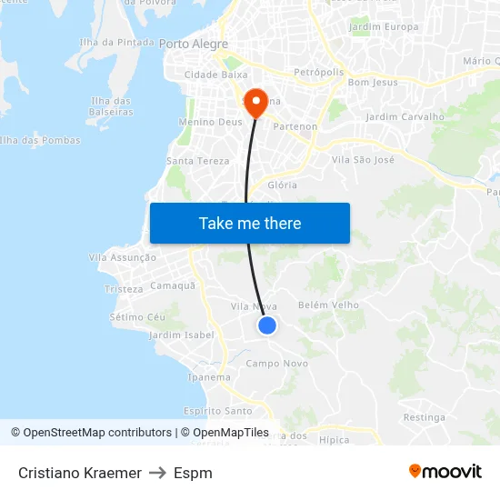 Cristiano Kraemer to Espm map