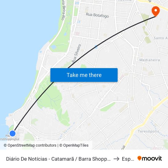 Diário De Notícias - Catamarã / Barra Shopping to Espm map