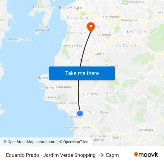 Eduardo Prado - Jardim Verde Shopping to Espm map