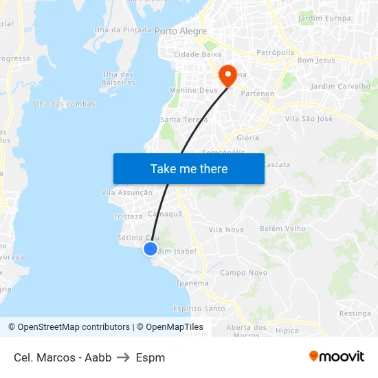 Cel. Marcos - Aabb to Espm map