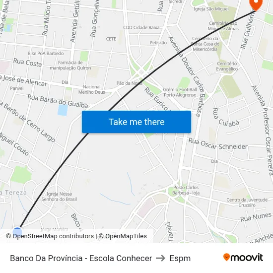 Banco Da Província - Escola Conhecer to Espm map