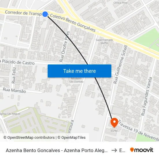 Azenha Bento Goncalves - Azenha Porto Alegre - Rs 90690-060 Brasil to Espm map