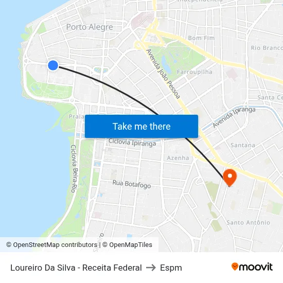Loureiro Da Silva - Receita Federal to Espm map