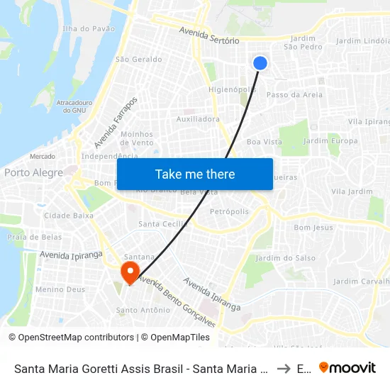 Santa Maria Goretti Assis Brasil - Santa Maria Goretti Porto Alegre - Rs 91010-001 Brasil to Espm map