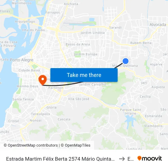Estrada Martim Félix Berta 2574 Mário Quintana Porto Alegre - Rs 91260-650 Brasil to Espm map
