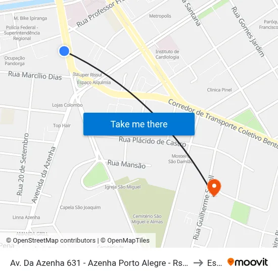 Av. Da Azenha 631 - Azenha Porto Alegre - Rs 90160-001 Brasil to Espm map
