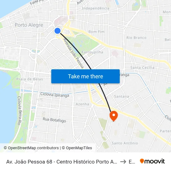 Av. João Pessoa 68 - Centro Histórico Porto Alegre - Rs 90010-281 Brasil to Espm map