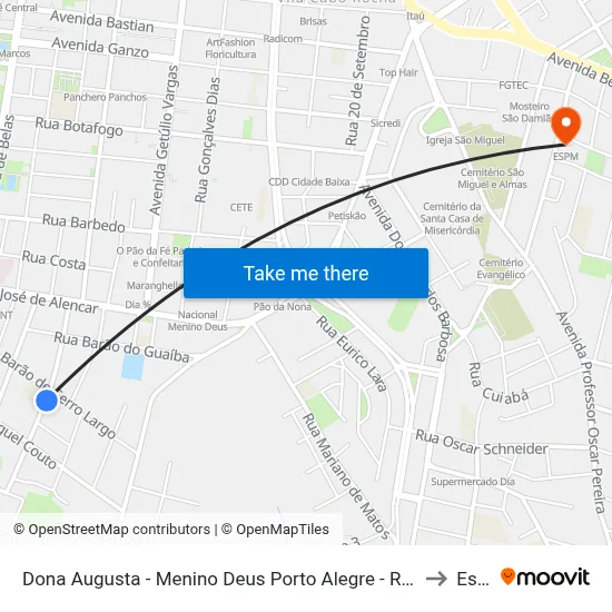 Dona Augusta - Menino Deus Porto Alegre - Rs 90850-130 Brasil to Espm map
