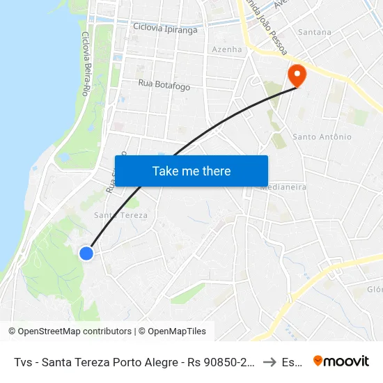 Tvs - Santa Tereza Porto Alegre - Rs 90850-250 Brasil to Espm map