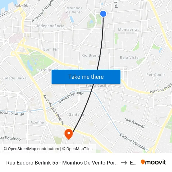 Rua Eudoro Berlink 55 - Moinhos De Vento Porto Alegre - Rs 90450-030 Brasil to Espm map