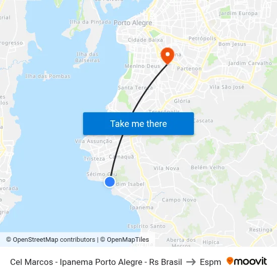 Cel Marcos - Ipanema Porto Alegre - Rs Brasil to Espm map