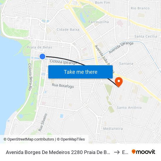 Avenida Borges De Medeiros 2280 Praia De Belas Porto Alegre - Rs 90110-150 Brasil to Espm map