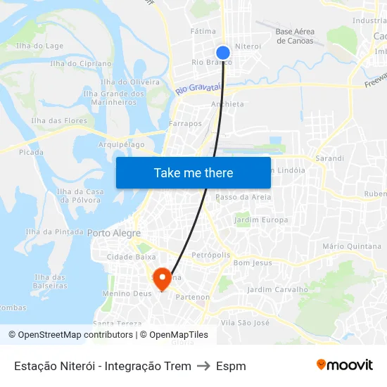 Estação Niterói - Integração Trem to Espm map
