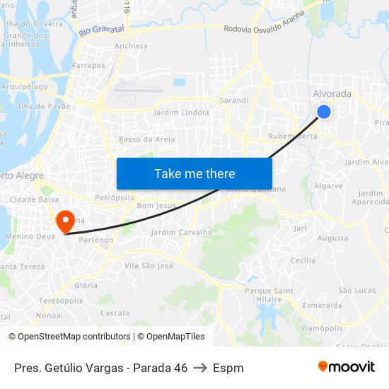 Pres. Getúlio Vargas - Parada 46 to Espm map