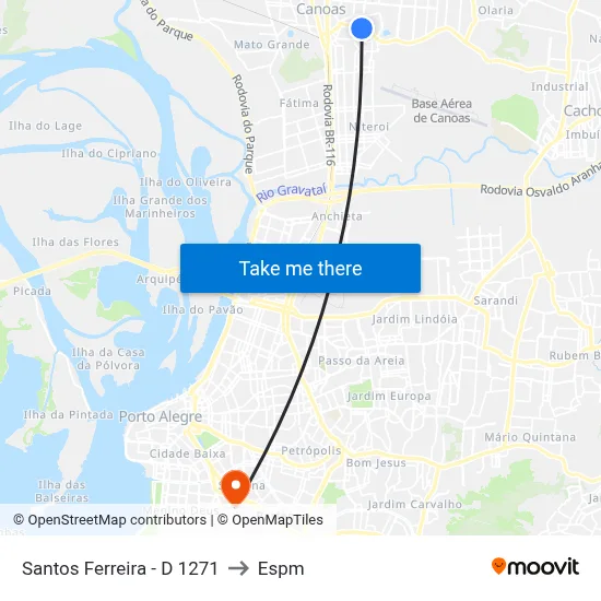 Santos Ferreira - D 1271 to Espm map