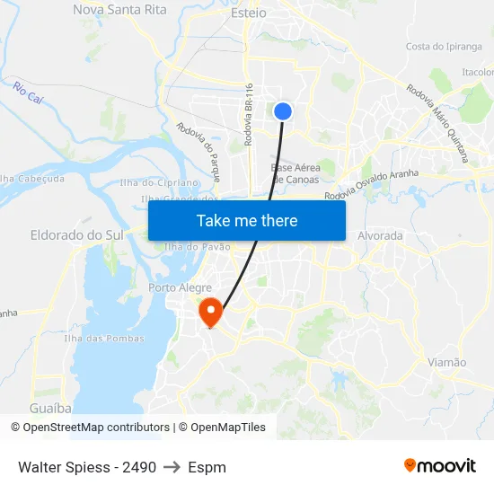 Walter Spiess - 2490 to Espm map