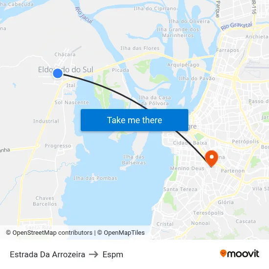 Estrada Da Arrozeira to Espm map
