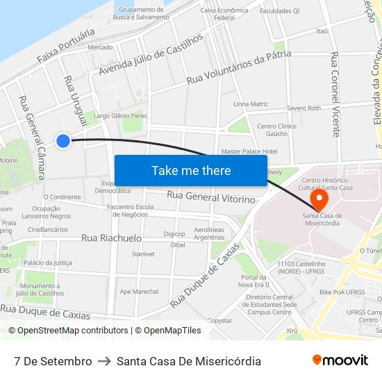 7 De Setembro to Santa Casa De Misericórdia map