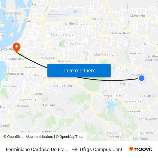 Ferminiano Cardoso De Fraga to Ufrgs Campus Centro map