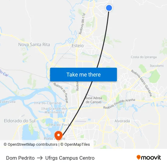 Dom Pedrito to Ufrgs Campus Centro map