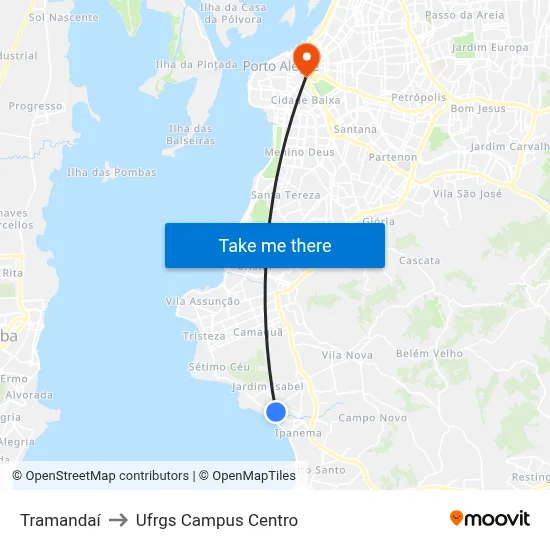 Tramandaí to Ufrgs Campus Centro map