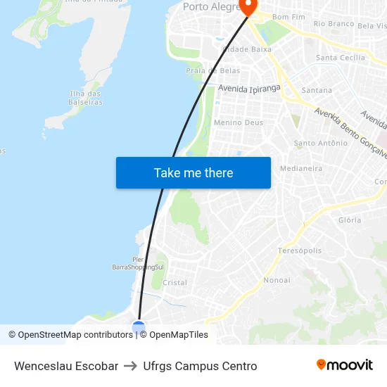 Wenceslau Escobar to Ufrgs Campus Centro map