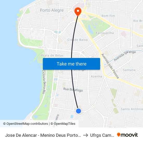 Jose De Alencar - Menino Deus Porto Alegre - Rs 91520-430 Brasil to Ufrgs Campus Centro map
