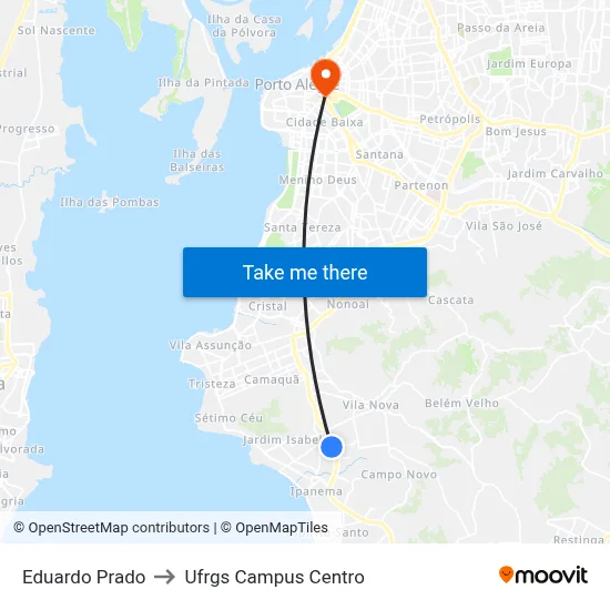 Eduardo Prado to Ufrgs Campus Centro map